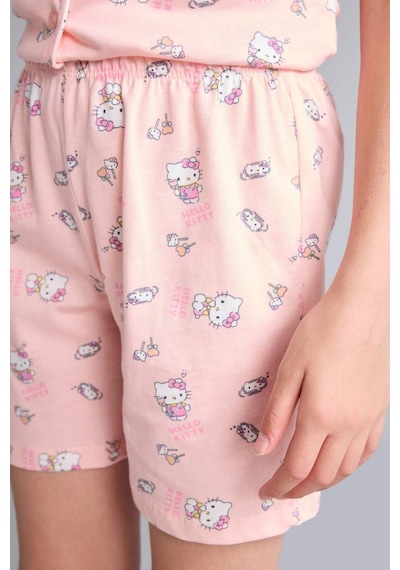 Defacto Hello Kitty Lisanslı Regular Fıt Desenli 2li Pijama Açık Pembe Takımı Kız Çocuk H2765a826sppn125 Pembe-pn125