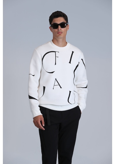 Lufian Frank Erkek Sweatshirt Kırık Beyaz Kırık Beyaz 112030135100510 Kırık Beyaz