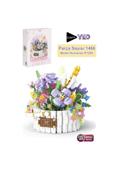 Panlos Yko Serisi Dekoratif Ve Koleksiyonluk Çiçek Buketi Modeli 1466 Parça Yapım Seti -ffp1295