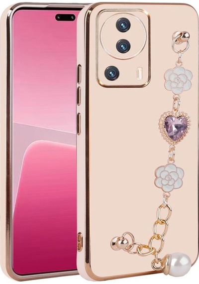 Xiaomi Mi 13 Lite Kılıf El Tutamaçlı Kamera Korumalı Zore Taka Silikon Kapak Pembe