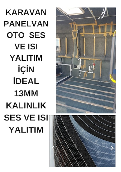 13 Mm Kalınlık 100x100cm 1m2 Yapışkanlı Oto Ses Yalıtım Karavan Oto Konteyner Kaucuk Sünger Ses