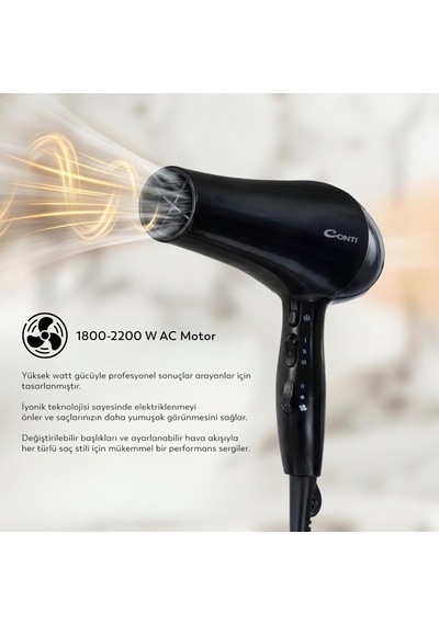 Conti Chd-125 Karayel Saç Kurutma Makinesi 2200w Ac Motor Profesy