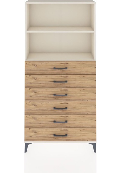 Arges Dolap 2 Raflı 6 Çekmeceli 88x30x182 Aytaşı-çam Aytaşı