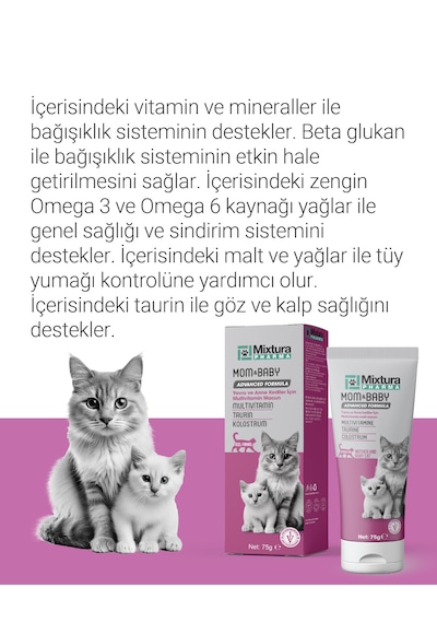 Mixtura Pharma Mom&baby Yavru Ve Anne Kediler İçin Multivitamin Macunu - Kedi Maltı