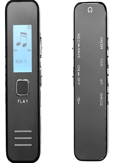Dijital Mini Ekranlı 32gb Ses Kayıt Cihazı Mp3 Çalar Ders Kaydı Röportaj Kaydı Dinleme1 Cihazı