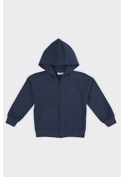 Unisex Çocuk Fermuarlı Lacivert Sweatshirt Çok Renkli