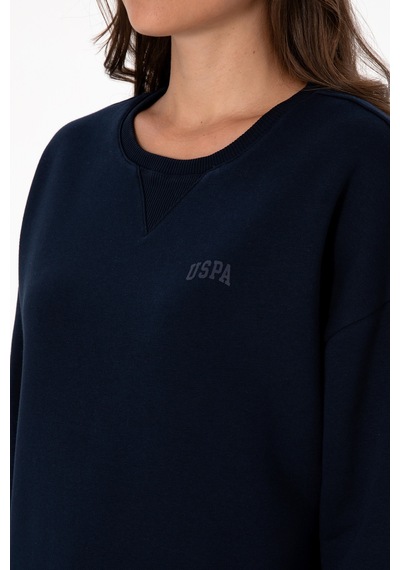 U.S. Polo Assn. Kadın Lacivert Şardonlu Bisiklet Yaka Basic Sweatshırt 50313586-VR033