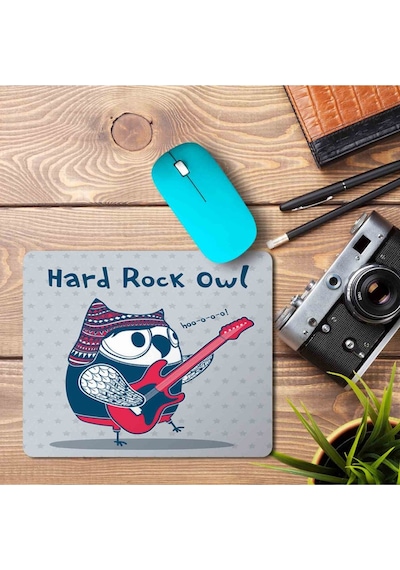 Hard Rock Owl Rock Baykuş Baskılı Mousepad Mouse Pad