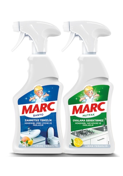 Marc Mutfak Yağ ve Kir Çözücü Temizlik Spreyi 750 ML + Banyo Kireç Sökücü Sprey 750 ML