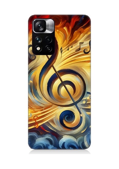 Xiaomi Redmi Note 11 Pro Uyumlu Müzikte Alevin Gücü Desenli Silikon Kılıf Çok Renkli