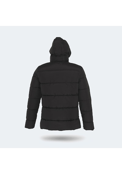 Slazenger GAFAR Büyük Beden Erkek Kapüşonlu Şişme Siyah Mont & Kaban