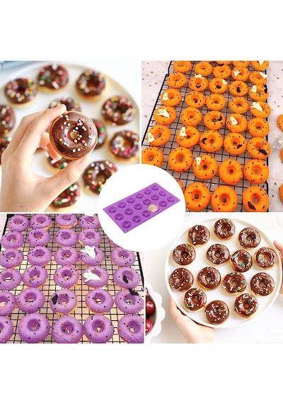 Silikon Donut Kek Çikolata Kalıbı 18'li Goldcakes