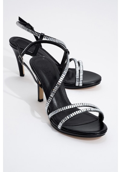 Luvishoes Luvi Shoes Nuevo Siyah Cilt Taşlı Kadın Topuklu Abiye Ayakkabı Siyah Cilt