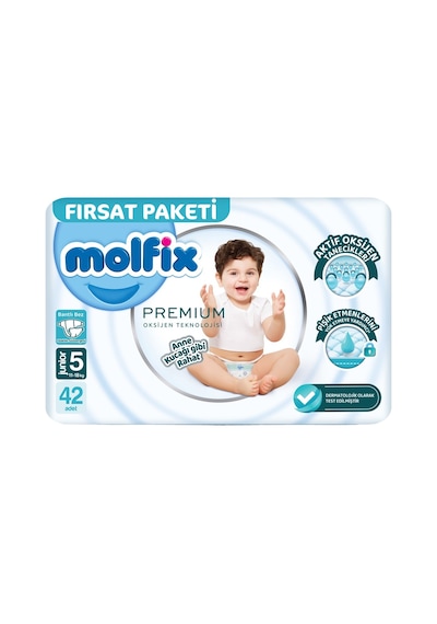Molfix Fırsat Premium Bebek Bezi Junior 42'li Oksijen Teknolojisi 3'li Ekonomik Paket - 3 Adet Tarı