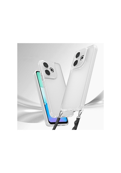 Nourthkiingdom Xiaomi Redmi 13 4g Uyumlu Kılıf Airbagli Takılabilir Askı Aparatlı Nrtk Snap Silikon Kapak-şeffaf Şeffaf