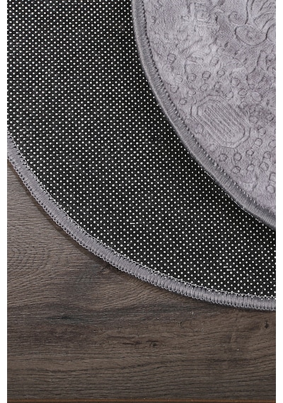 Nova Gri Oval 2'li Banyo Paspası Seti Kaymaz 60 x 100 + 50 x 60 CM Gri