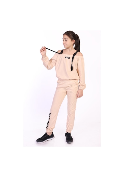 Toontoy Kids Toontoy Kız Çocuk Now Baskılı Eşofman Takım Bej