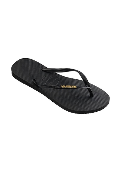 Havaianas Slım Logo Metallıc Parmak Arası Terlik 4119875 1924 Siyah