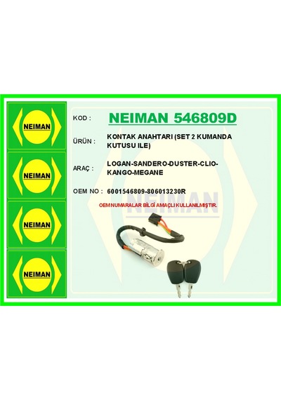 Kontak Anahtarı Logan-sandero-duster-clıo-go-megane Set 2 Kumanda Muratech - 39 Kutusu Ile Çok Renkli