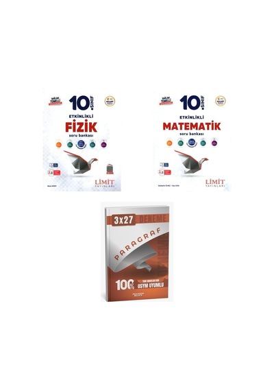 2027 Limit 10. Sınıf Etkinlikli Maarif Fizik + Matematik Soru + Anla Kazan Paragraf Deneme 3'lü Set