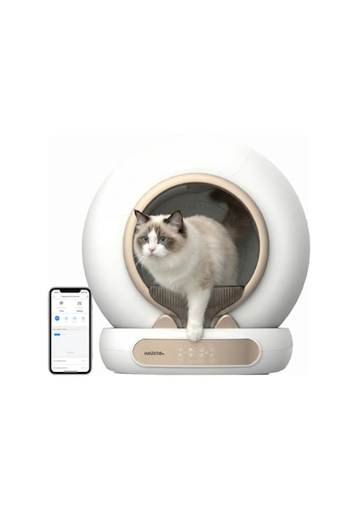 Haustier Msp05 Akıllı Otomatik Kedi Tuvaleti, App İle Uzaktan Kontrol, 65lt Hazne, Uv Sterilazyon, Ağırlık Sensörlü