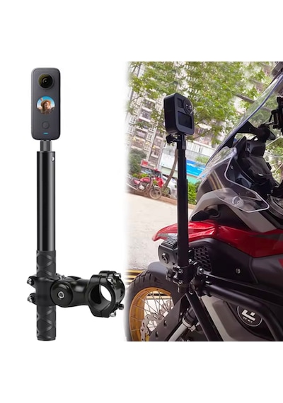 Fimtech Insta360 Uyumlu Görünmez Selfie Çubuk Motosiklet Bağlantı Aparatı