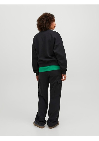 Jjxx Bisiklet Yaka Rahat Kesim Siyah Kadın Sweatshirt 12250198 Siyah