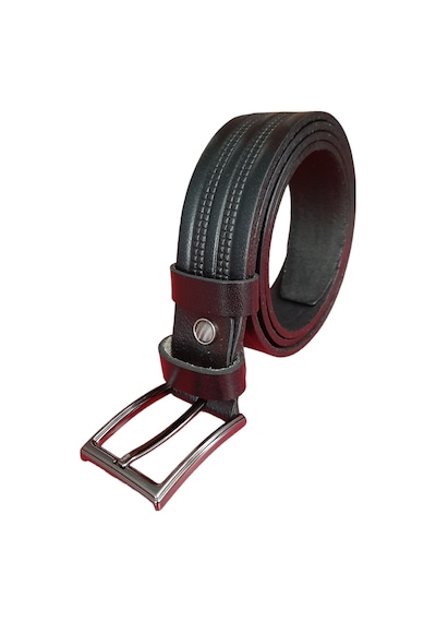 Real Leather Erkek Kemer Baskı Desenli Siyah Hakiki Vejetal Dana Deri 3.5 CM Siyah