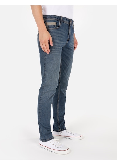 Colin's Colins 044 Karl Normal Kesim Düşük Bel Düz Paça Mavi Erkek Pantolon Cl1070544 Denim