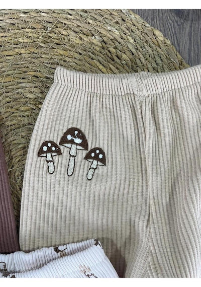 101 Dalmations Mantar Baskılı Yenidoğan Organik Pamuk Erkek Bebek Patikli Eşofman 3lü Set Çok Renkli