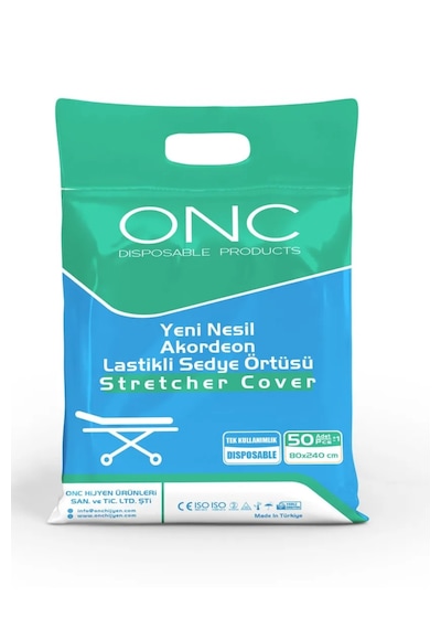 Onc Yeni Nesil Lastikli Sedye Örtüsü 50'li Paket
