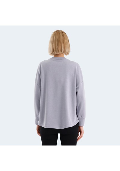 Slazenger VITAL Oversize Kadın Oversıze Lila Sweatshirt