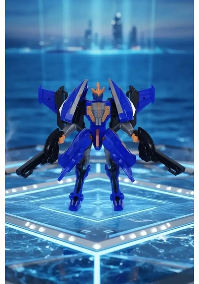 Miniso Lisanslı Dragon Force 3 Aqua Sharkbot Oyuncak Dönüşebilir 37 Cm