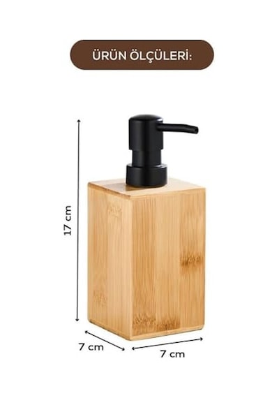 Bambu Sıvı Sabunluk Ahşap El Sabunu, Losyon Ve Şampuan Dispenseri Modern Banyo, Mutfak Ve Lavabo Düzenleyici 2 Genel
