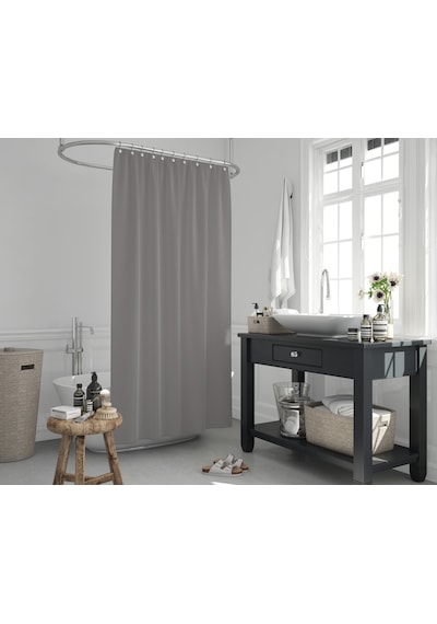 Gri Düz Banyo Perdesi 180x200cm duş perdesi Modern Düz Gri Açık Gri
