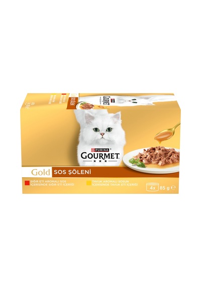 Purina Gourmet Gold Sos Şölen Sığır Etli Tavuklu 4 X 85 G - 4 Adet Tarı