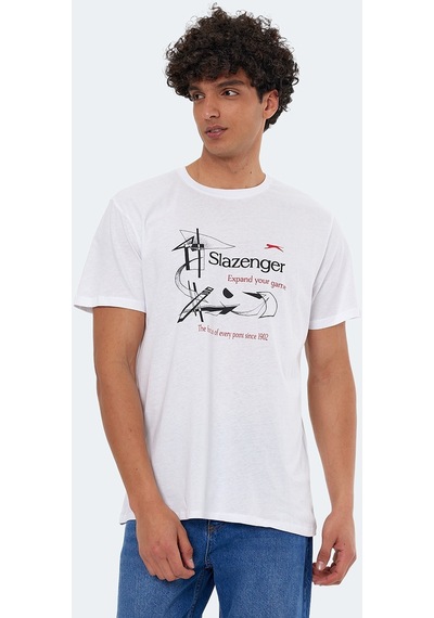 Slazenger KARNEN IN Oversize Erkek Tişört Beyaz