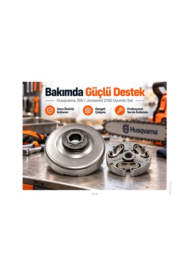 Algaride Husqvarna 365 372 385 Jonsered 2165 2166 2065 Uyumlu Debriyaj Balatası 3/8-7 Rimli Zincir Dişlisi Seti