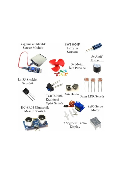 Arduino İle Uyumlu Öğreniyorum Seti - Uno R3 Ch340 Çip - 46 Çeşit 176 Parça - Robotik Kodlama Ve Elektronik Baş