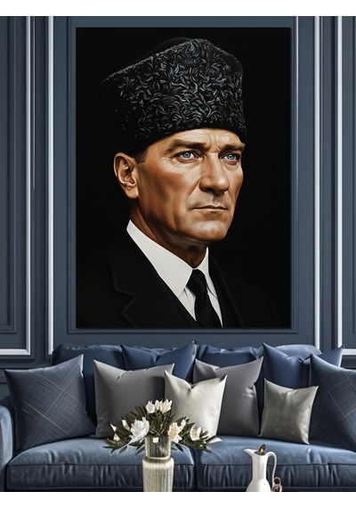 Ahşap Tablo Mustafa Kemal Atatürk Kalpaklı İnsan Figürlü Tablolar