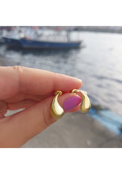 Vaoov 925 Ayar Gümüş Bombeli Su Damlası Küpe