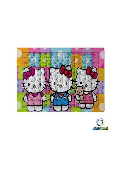 Ghostbastır Design Hello Kitty 99 Parça Ayaklı Puzzle Dekoratif Çocuk Yapbozu 0166