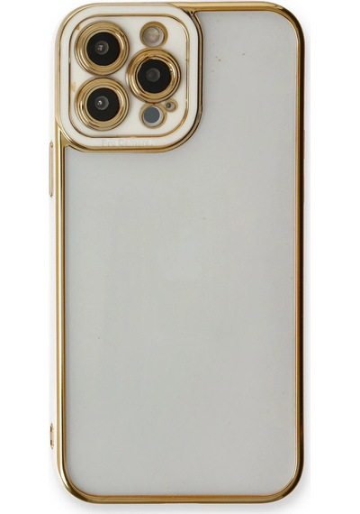 Mey İthalat Apple Uyumlu iPhone 13 Pro Kılıf Liva Lens Silikon - Beyaz