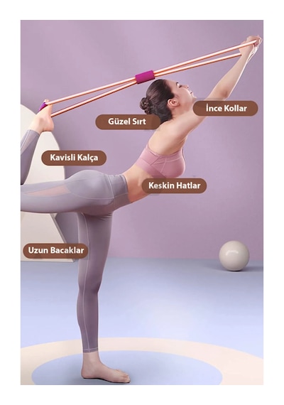 Pilates Direnç Lastiği İpi Vücut Şekillendirici Kelebek Egzersiz