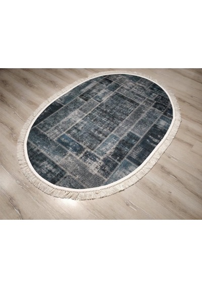 Yamalıhome Angel 1444-02 Patchwork Antrasit 120X180 Cm Saçaklı Ov