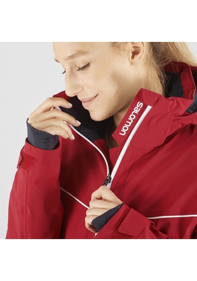 Salomon The Brilliant Kadın Kayak Kar Montu-LC1630600 Red Chili-White