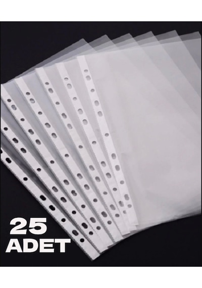 25 Adet A4 Şeffaf Dosya Föy Poşet Dosya 1