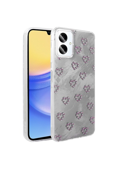 Galaxy A06 Kılıf Kamera Korumalı Figürlü Zore Ponti Silikon Kapak Beyaz