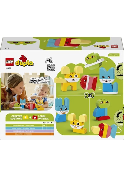 LEGO® DUPLO® İlk 3'ü 1 Arada Yaratıcı Sevimli Hayvanlar 10477 - 1.5 Yaş Üzeri için 8 Seçenek İçeren Oyuncak Yapım Seti (24 Parça)