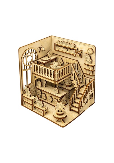 Algwooddesign Indoor Garden Ahşap Maket, 90 Parça Dıy Minyatür Bahçe Modeli, Peri Led Dahil, Mdf 3d Puzzle, Hobi Ve Dekorasyon Seti, 12 X 12 X 14 Cm